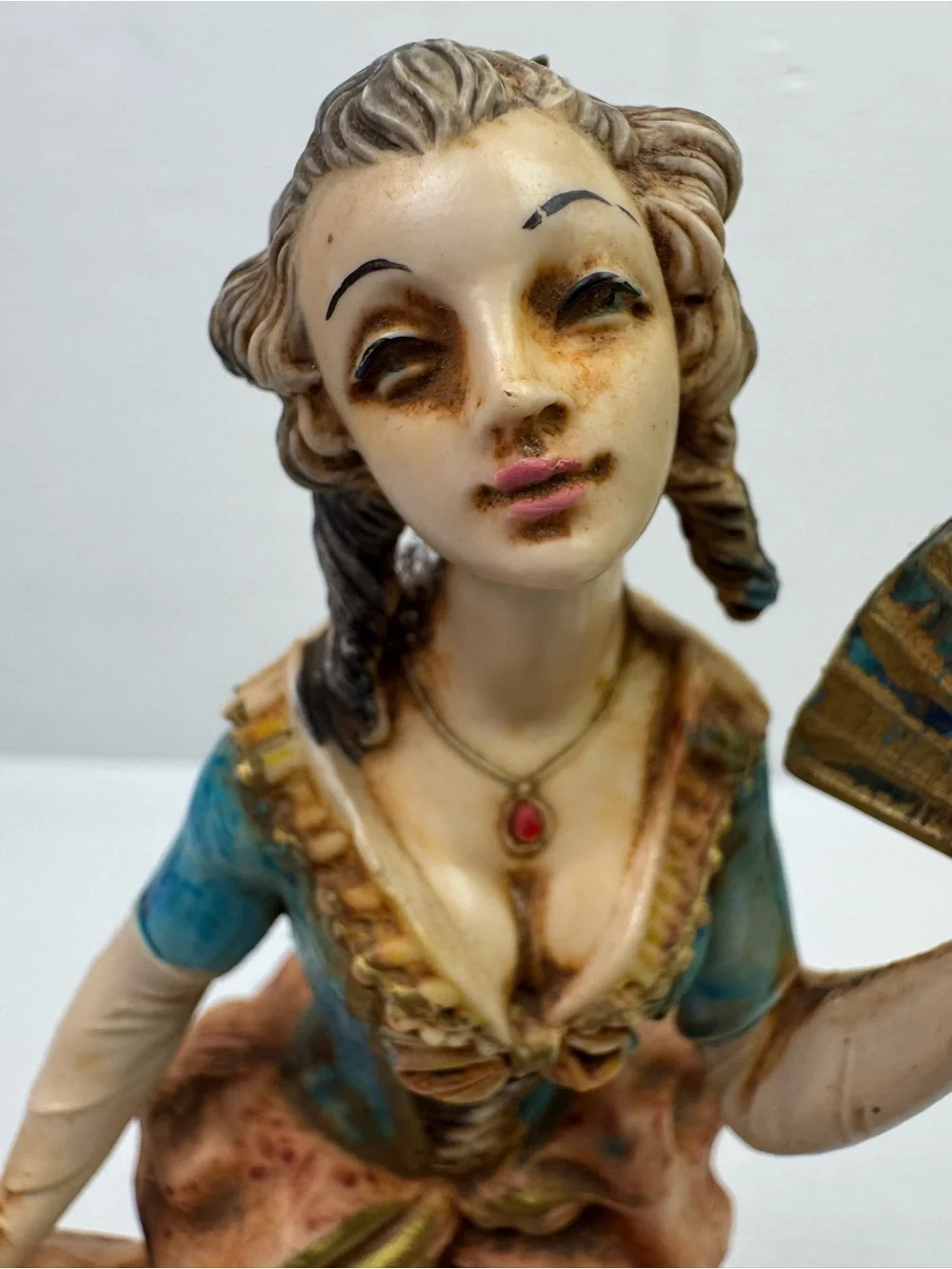 VTG Fontanini Depose Italy Gentleman Lady Figurine Set 177 178 Carrara Marble Ba